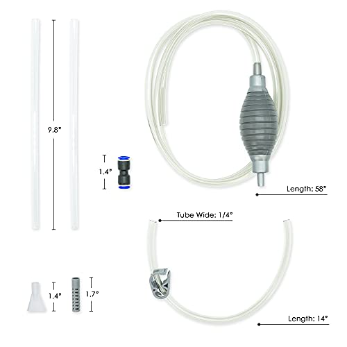 HIRO AQUATICS New Nano Aquarium Cleaner Kit/Long Nozzle Water Changer for Nano Tank Water Changing