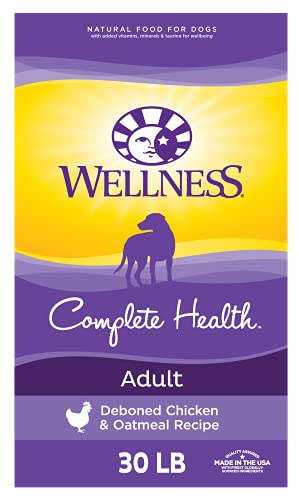 Wellness Complete Health Dry Dog Food with Grains, Chicken & Oatmeal, 30 Pound Bag