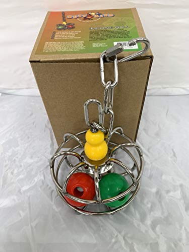 Busy Bird | Impossi-Ball Foraging Bird Toy with Hanging Chain, Quick Link and Treat Compartments