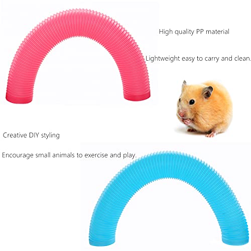 Hamster Fun Tunnels, Pet Rat Plastic Tube Toys & Small Animal Collapsible Exercising Training