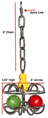 Busy Bird | Impossi-Ball Foraging Bird Toy with Hanging Chain, Quick Link and Treat Compartments