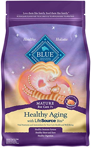 Blue Buffalo Healthy Aging Natural Mature Dry Cat Food, Chicken & Brown Rice 7-lb