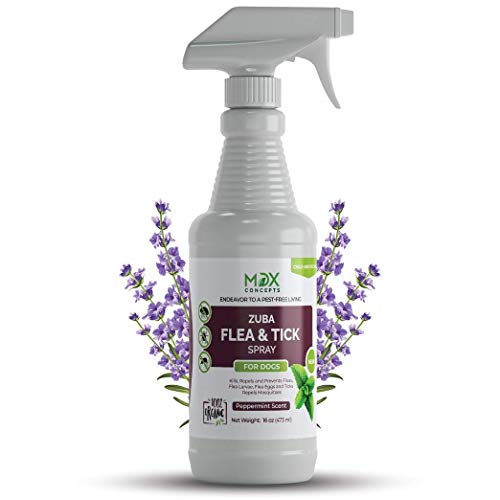 Organic Flea and Tick Control Spray for Dogs - Made in USA - Peppermint Oil