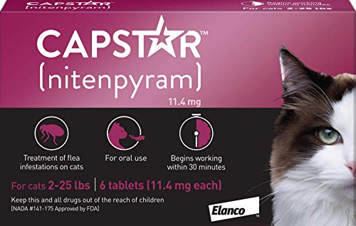 Capstar Fast-Acting Oral Flea Treatment for Cats, 6 Doses, 11.4mg (2-25 Lbs)