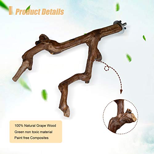 Parrot Bird Perches,Natural Wild Grape Stick Grinding Paw Climbing Standing Cage