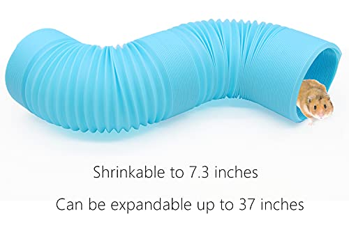 Hamster Fun Tunnels, Pet Rat Plastic Tube Toys & Small Animal Collapsible Exercising Training