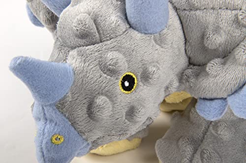 Dinos Triceratops With Chew Guard Technology Tough Plush Dog Toy, Grey, Large