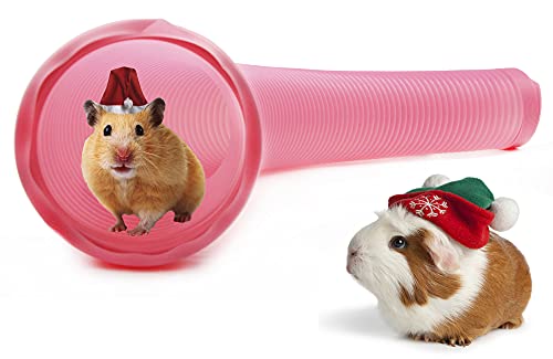 Hamster Fun Tunnels, Pet Rat Plastic Tube Toys & Small Animal Collapsible Exercising Training