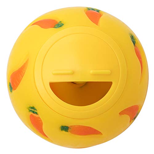 Niteangel Treat Ball, Snack Ball for Small Animals (Small, Yellow)