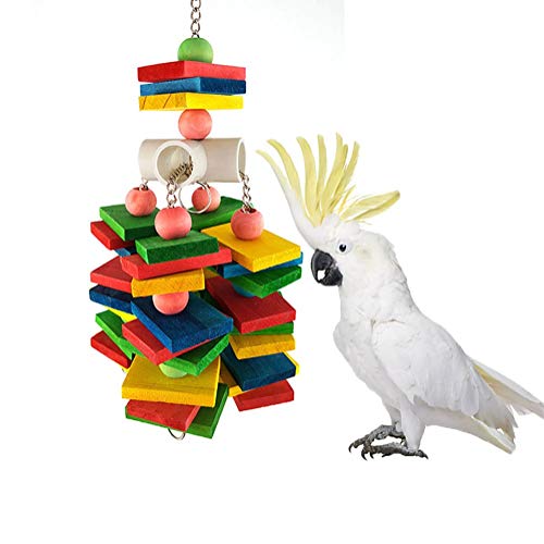 Large Parrot Chew Toy for Bird Macaw African Grey Wood Toy