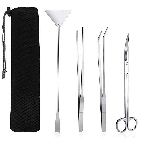 Stainless Steel Tweezers Scissor Spatula Multi Functional Aquarium Tank Tool Set