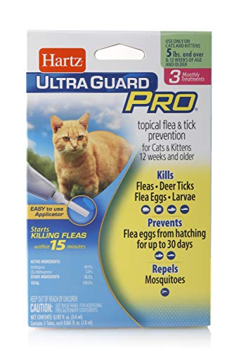 Hartz UltraGuard Pro Topical Flea & Tick Prevention for Cats and Kittens - 3 Monthly Treatments