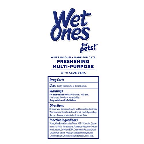 Multipurpose Wipes for Cats with Aloe Vera | Easy to Use Cat Cleaning Wipes