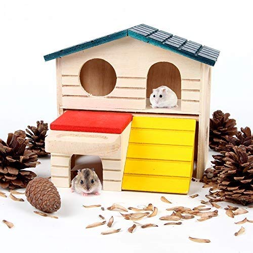 Small Pet – Two Layer Hut for Hamsters, Gerbils, Mice, Small Animal Pets with Large Lookout Holes