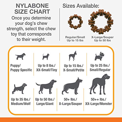 Nylabone Power Chew Textured Dog Chew Ring Toy Flavor Medley Flavor X-Large/Souper - 50+ lbs.