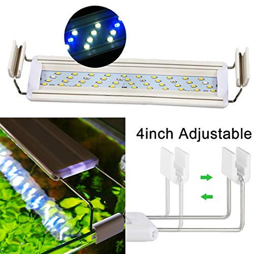 Bright Classic LED Aquarium Light, Reef Plant Fish Tank Light with Extendable Brackets