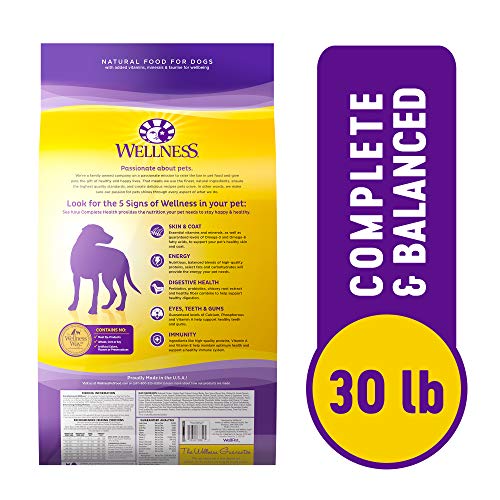 Wellness Complete Health Dry Dog Food with Grains, Chicken & Oatmeal, 30 Pound Bag