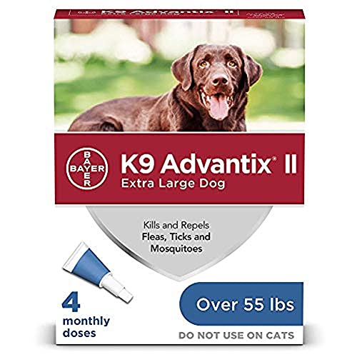 K9 Advantix II Flea and Tick Prevention for Extra-Large Dogs 1-Pack 4 Monthly Doses, Over 55 Pounds