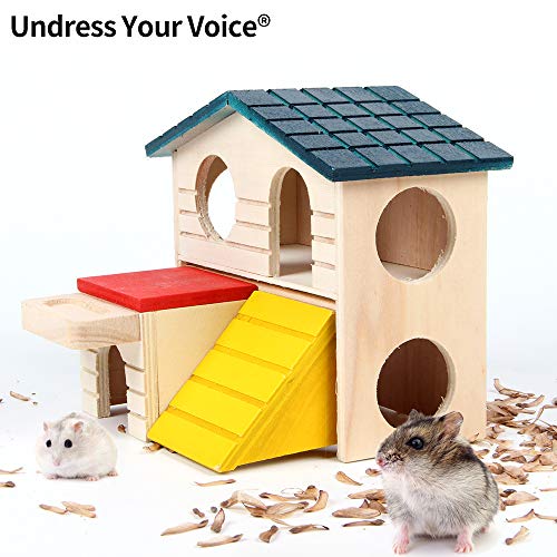 Small Pet – Two Layer Hut for Hamsters, Gerbils, Mice, Small Animal Pets with Large Lookout Holes
