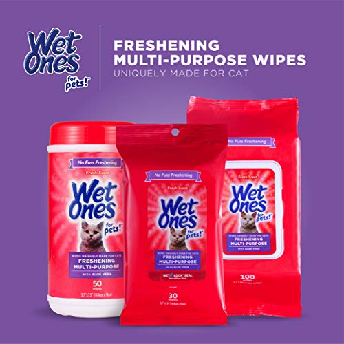 Multipurpose Wipes for Cats with Aloe Vera | Easy to Use Cat Cleaning Wipes