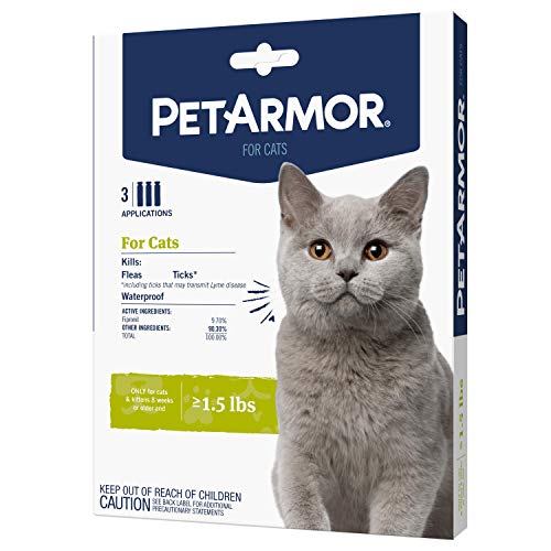 Flea & Tick Treatment for Cats (Over 1.5 Pounds), Includes 3 Month Supply of Topical Flea Treatments