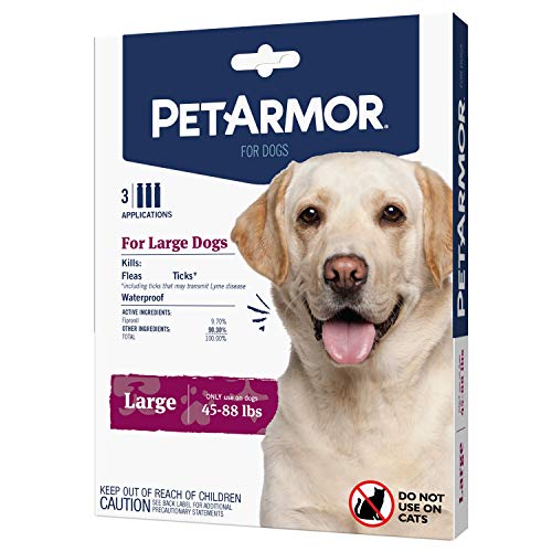 Flea and Tick Treatment for Large Dogs (45-88 Pounds), Includes 3 Month Supply of Topical Flea Treatments