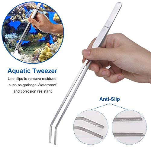 Stainless Steel Tweezers Scissor Spatula Multi Functional Aquarium Tank Tool Set