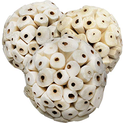 Bonka Bird Toys 1214 pk3 Sola Atta Balls Foot Beak Chew Forage Natural Organic Small Pet Ball