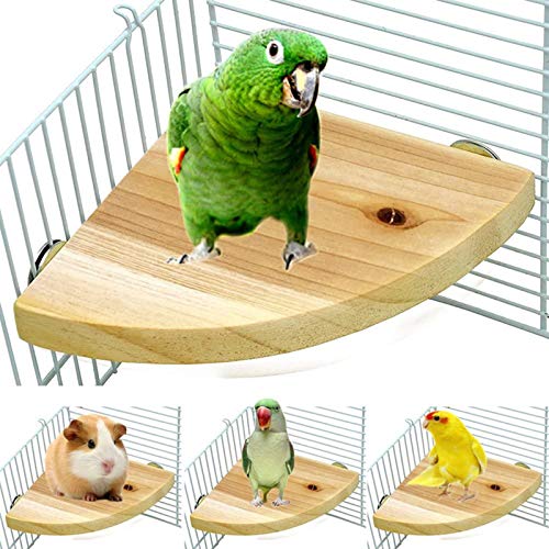 Wood Perch Bird Platform Parrot Stand Playground Cage Accessories for Small Anminals