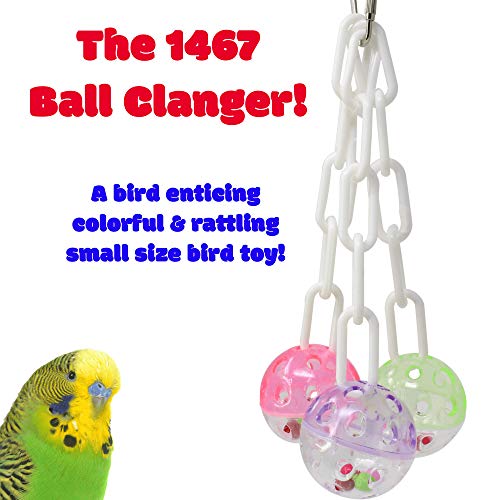 Bonka Bird Toys 1467 Ball Clanger Plastic Colorful Noisy Rattle Parrot Parrotlet Parakeet Budgie