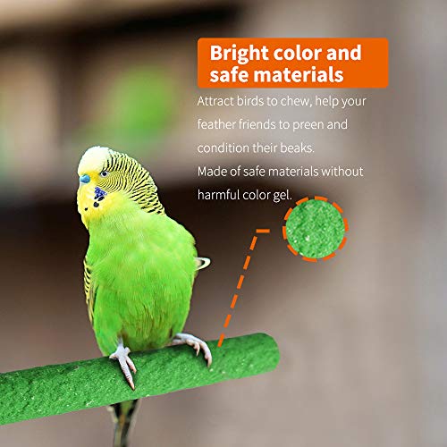 MoHern Bird Perch, 4 Pcs Bird Toys, Colorful Parrot Toys for Birds to Stand, Sleep and Chew