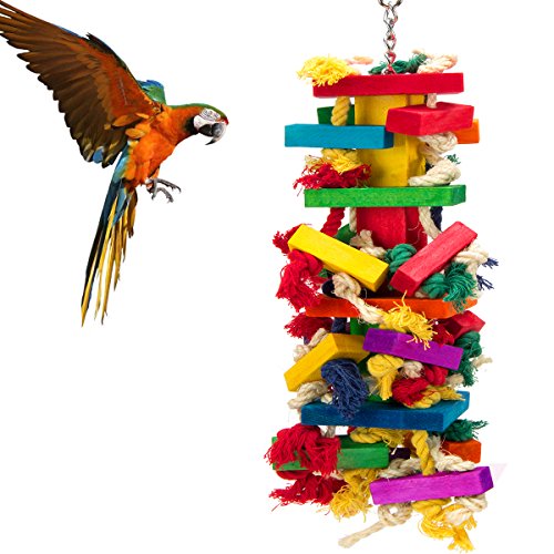 MEWTOGO Extra Large Bird Parrot Toys for Cockatoos African Grey Macaws