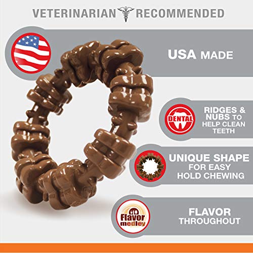 Nylabone Power Chew Textured Dog Chew Ring Toy Flavor Medley Flavor X-Large/Souper - 50+ lbs.