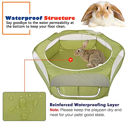 Small Animals Playpen, Breathable Pet Cage Tent with Double-Opening Zipper, Portable Outdoor Exercise