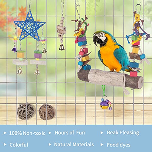 Bird Parrot Swing Toy,Swing Chewing Toys Set Swing Climbing Sepak Takraw Bell