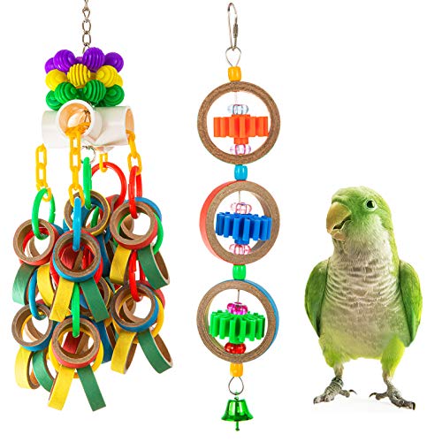 Paper Rings Bird Chewing Toys- Olympic Rings Bird Toy + Colorful Bagel