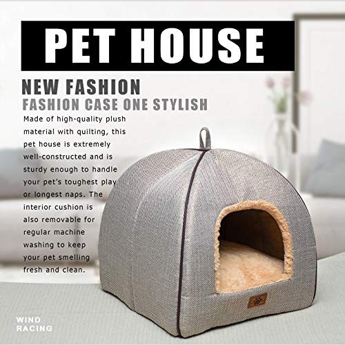 Cat Tent with Removable Washable Cushioned Pillow, Soft and Self Warming