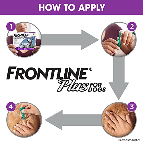 Frontline Plus Flea and Tick Treatment for Dogs (Large Dog, 45-88 Pounds, 3 Doses)