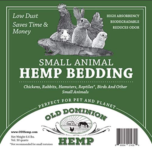 Small Animal Hemp Bedding, Low Du, Expands to 30 quarts, Reduces Odors, Chicken Bedding, Rabbit Bedding