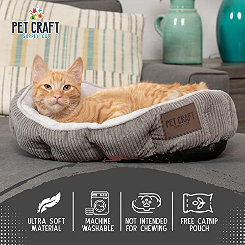 Pet Craft Supply Cat Bed for Indoor Cats, Kitten Bed, Machine Washable, Ultra Soft