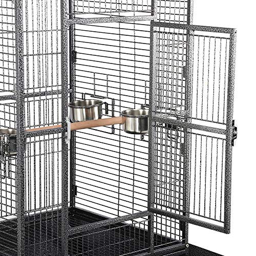 Wrought Iron Rolling Large Parrot Bird Cage for African Grey Small Quaker