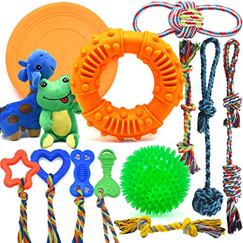 Dog Chew Toys for Puppies Teething, Super Value 14 Pack Puppy Toys for Small Dog Toys Squeaky Toys